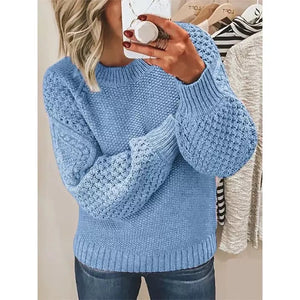 Maglione Donna a Maglia Grossa con Maniche a Palloncino – Texture e Comfort – Chiara