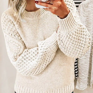 Maglione Donna a Maglia Grossa con Maniche a Palloncino – Texture e Comfort – Chiara