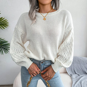 Maglione Invernale Donna – Elegante con Lavorazione a Maglia e Maniche Ampie