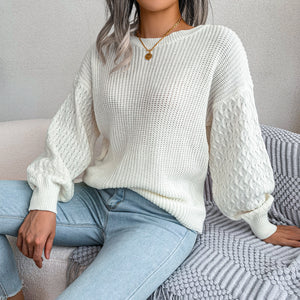 Maglione Invernale Donna – Elegante con Lavorazione a Maglia e Maniche Ampie
