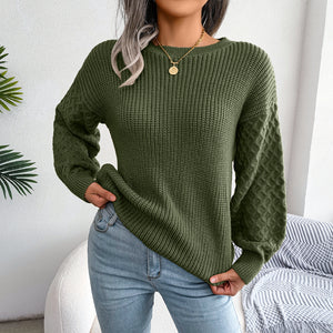 Maglione Invernale Donna – Elegante con Lavorazione a Maglia e Maniche Ampie
