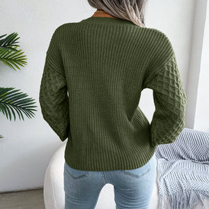 Maglione Invernale Donna – Elegante con Lavorazione a Maglia e Maniche Ampie