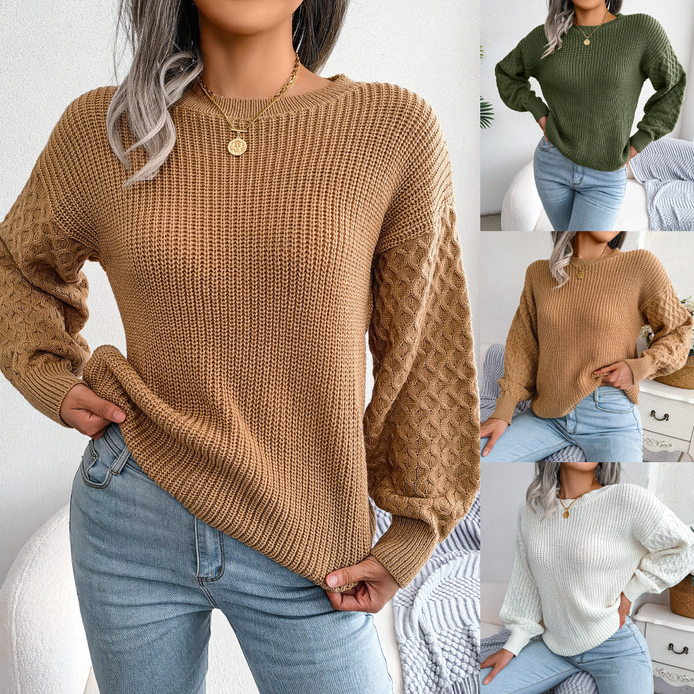 Maglione Invernale Donna – Elegante con Lavorazione a Maglia e Maniche Ampie