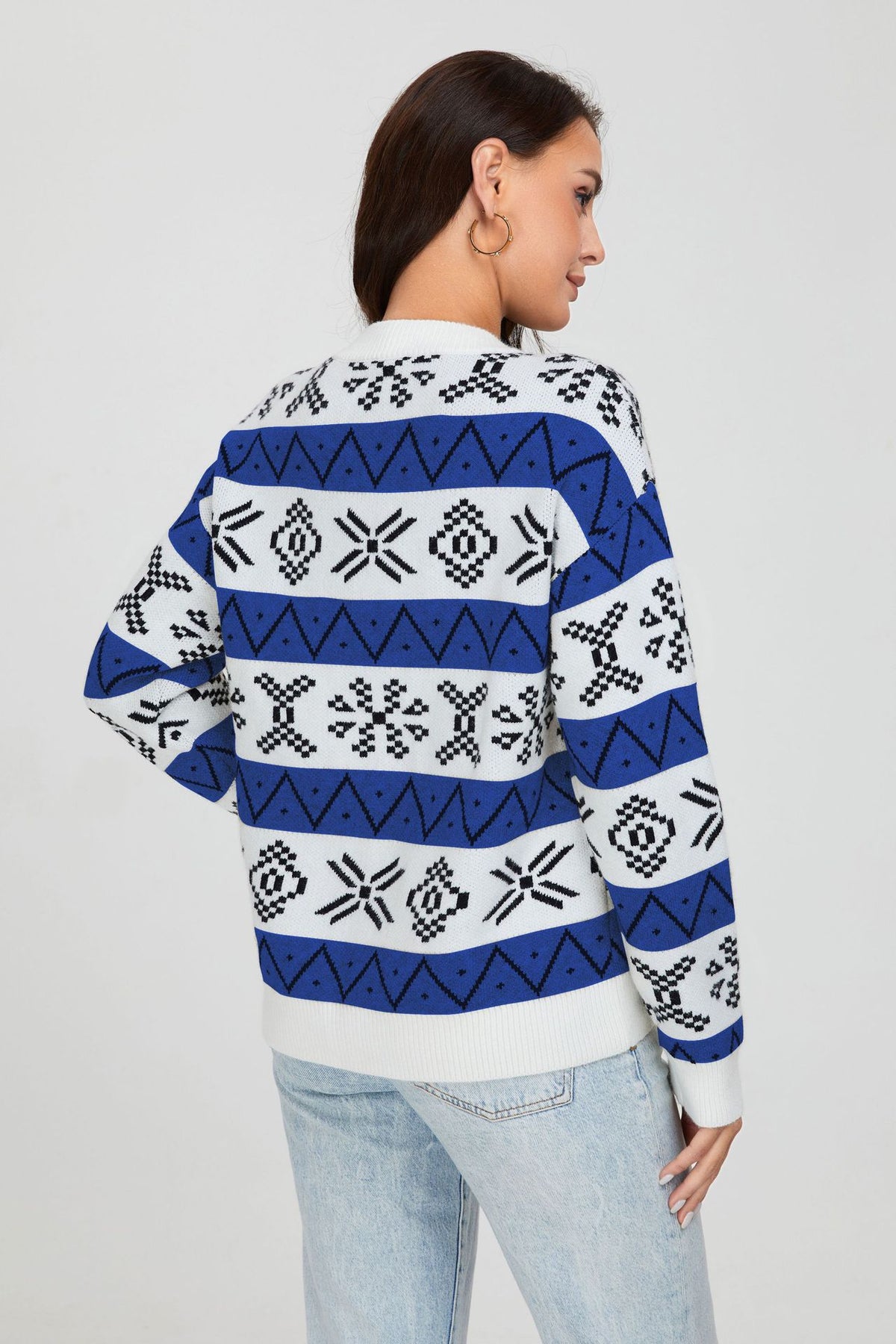 Maglione Natale Donna Oversize con Motivo Jacquard – Calore e Stile delle Feste – Natalia