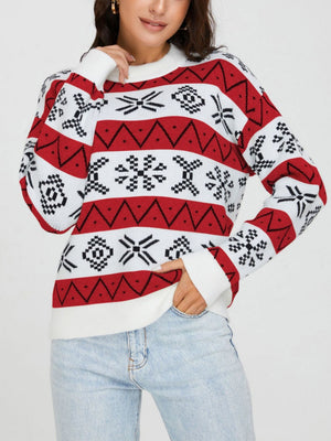 Maglione Natale Donna Oversize con Motivo Jacquard – Calore e Stile delle Feste – Natalia