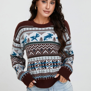 Maglione Natalizio Donna Morbido con Renne – Calore e Allegria per le Feste – Gaia