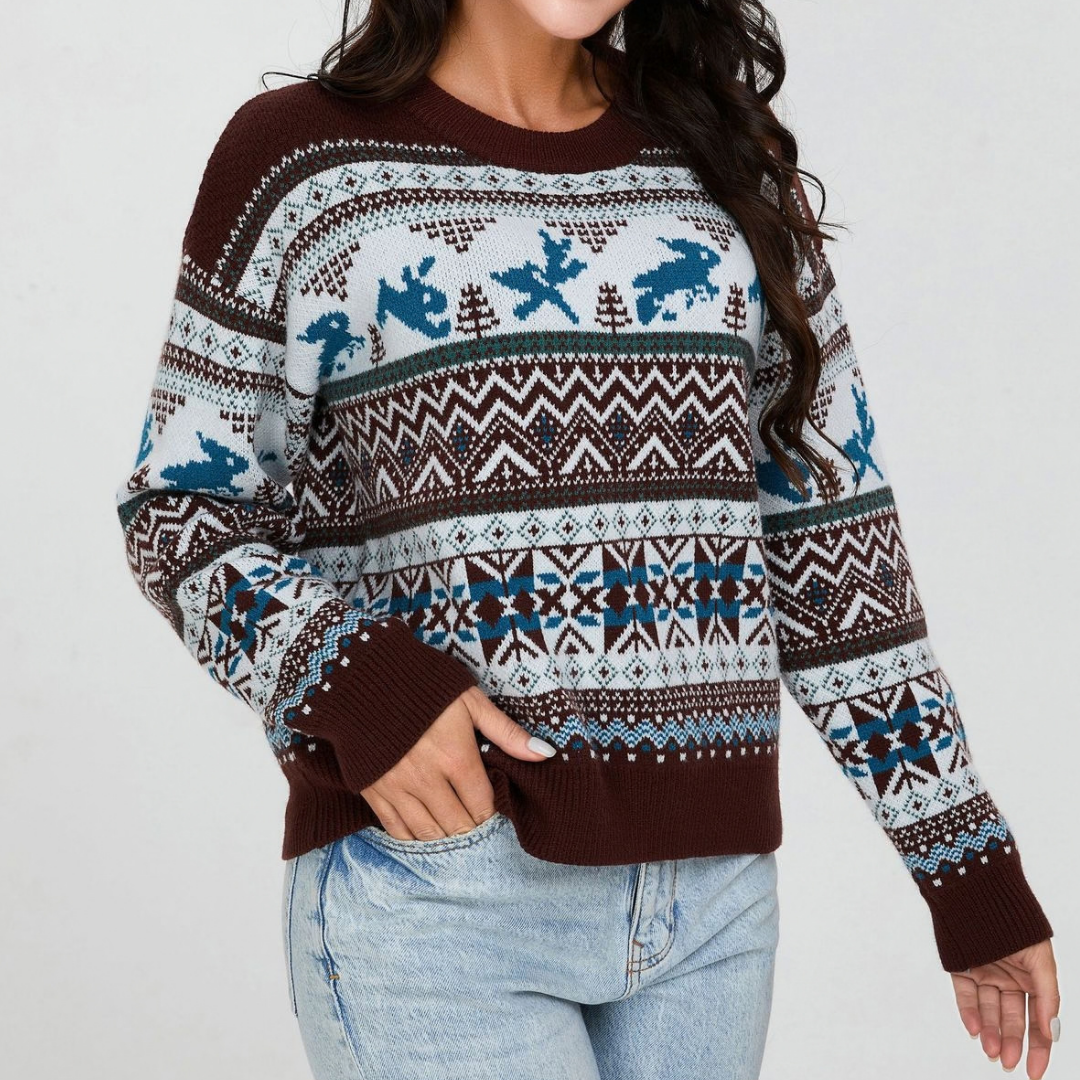 Maglione Natalizio Donna Morbido con Renne – Calore e Allegria per le Feste – Gaia
