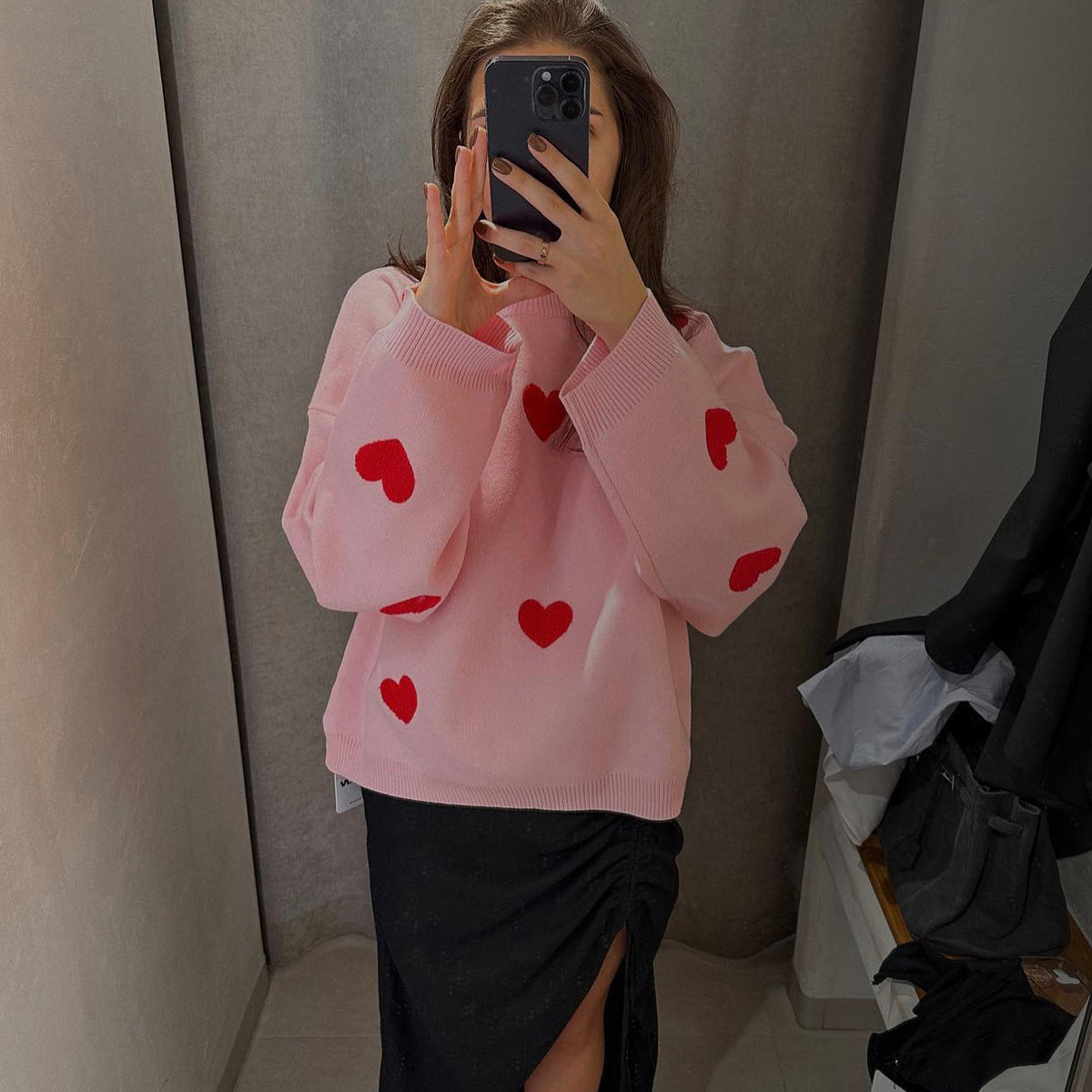 Maglione Oversize Donna a Cuori – Morbido, Caldo e Super Femminile – Cuore