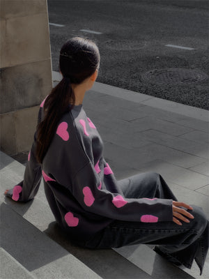 Maglione Oversize Donna a Cuori – Morbido, Caldo e Super Femminile – Cuore