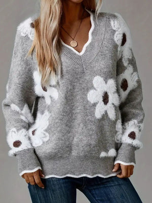 Maglione Oversize Donna con Fiori – Morbidezza, Stile e Libertà di Movimento – Dalia