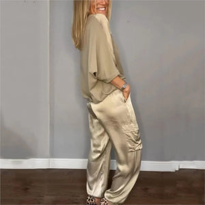 Completo Donna Elegante Camicia e Pantaloni Comodo e Raffinato per Ogni Occasione - Valentina