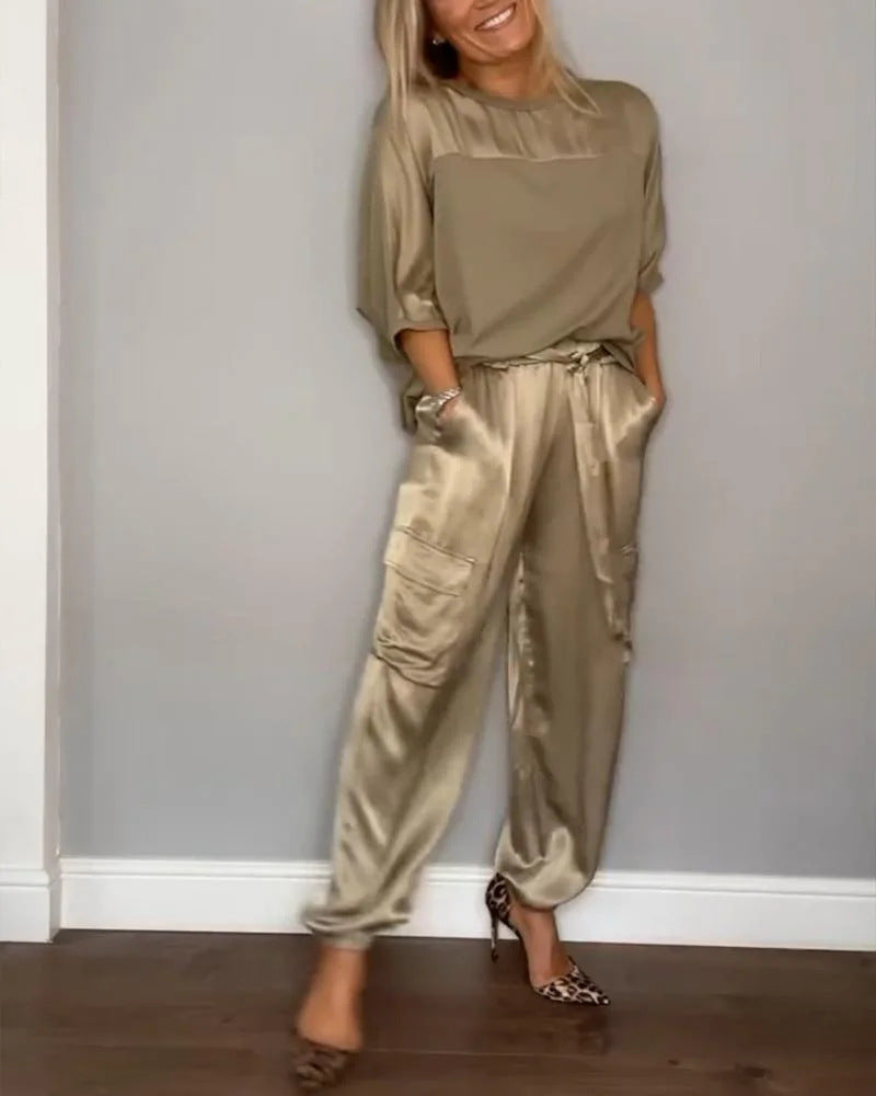 Completo Donna Elegante Camicia e Pantaloni Comodo e Raffinato per Ogni Occasione - Valentina