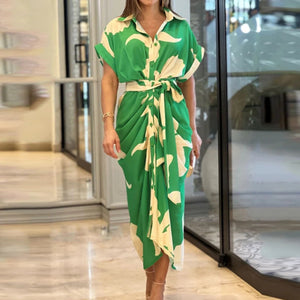 Vestito Midi Stampato Elegante