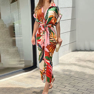 Vestito Midi Stampato Elegante