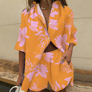 Completo Donna Estivo con Camicia e Shorts – Set Elegante e Confortevole con Stampa