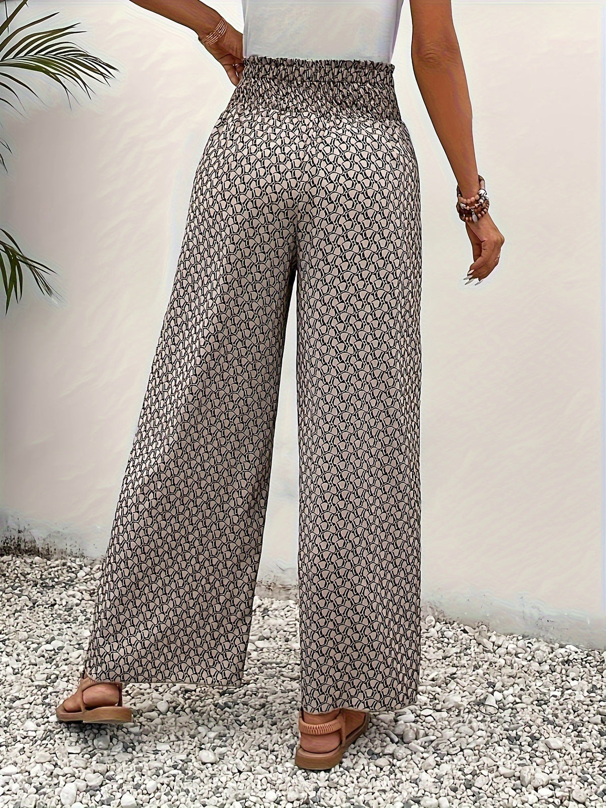 Pantaloni Wide Leg Estivi con Vita Elasticizzata