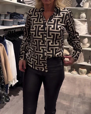 Camilla - Camicia Elegante con Stampa Geometrica