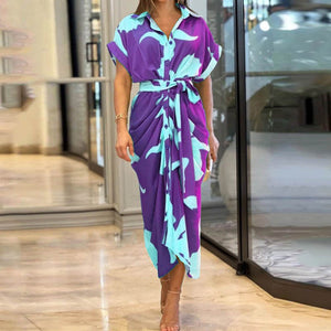 Vestito Midi Stampato Elegante