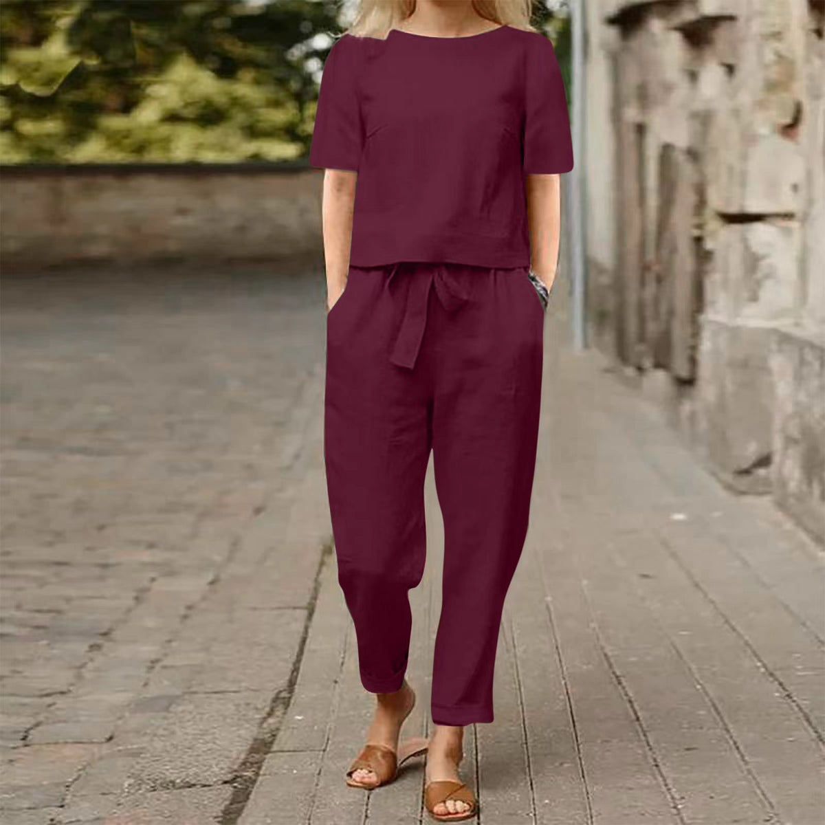 Mila – Completo Estivo in Cotone con Camicia e Pantaloni