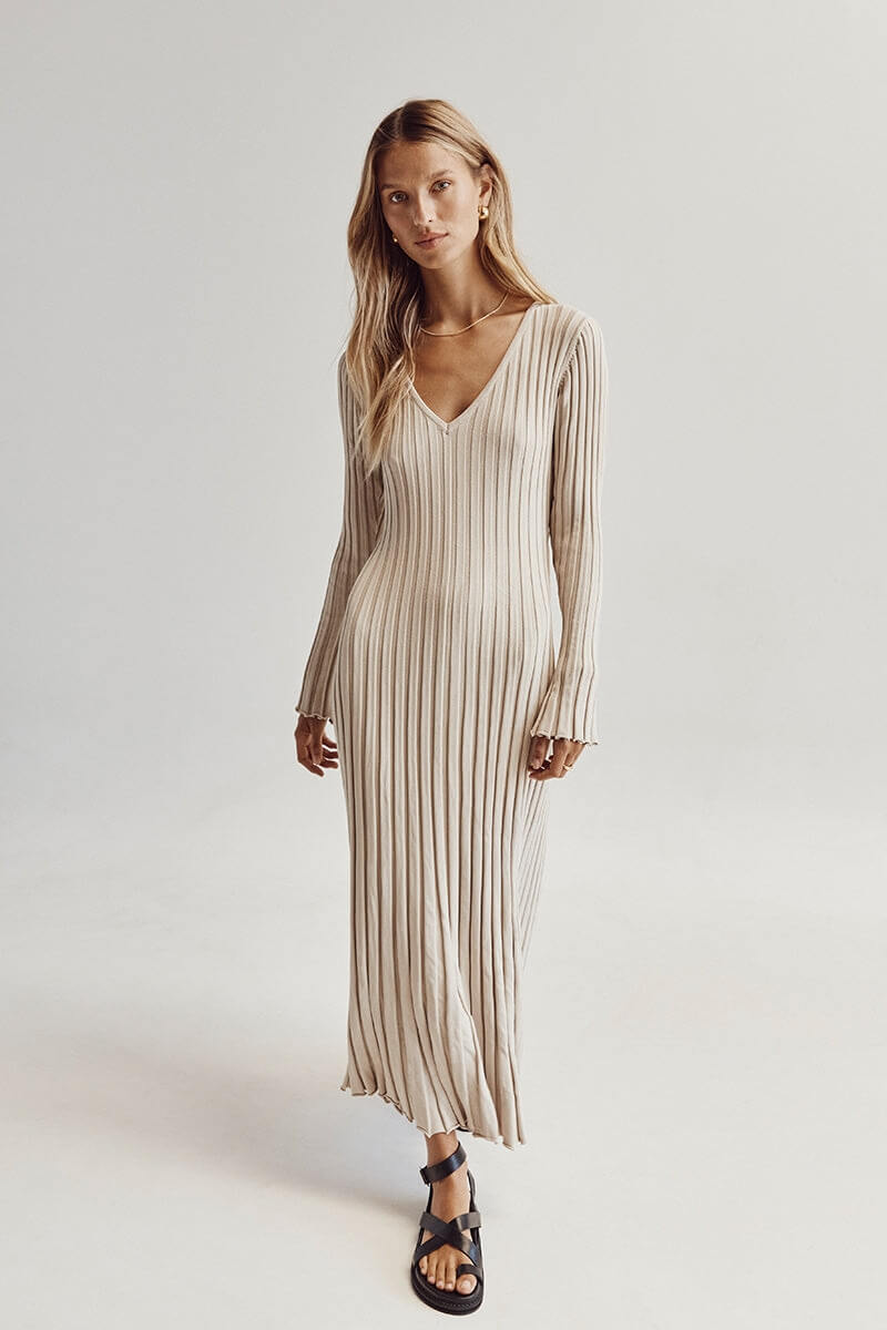 Abito Serena in Maglia con Scollo a V
