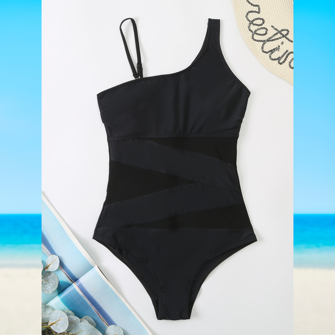 Costume Intero da Bagno con Dettagli Cut Out e Trasparenza