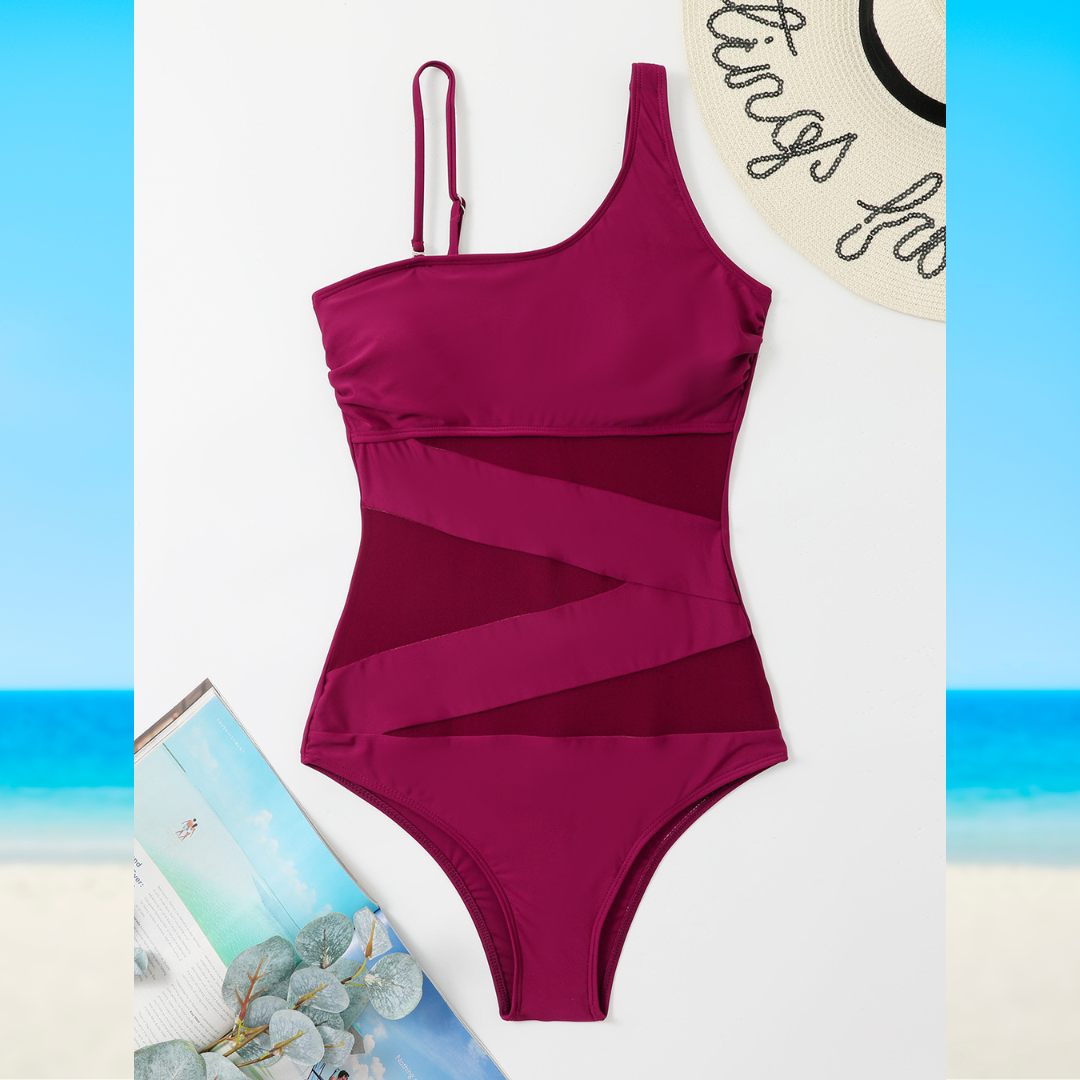 Costume Intero da Bagno con Dettagli Cut Out e Trasparenza