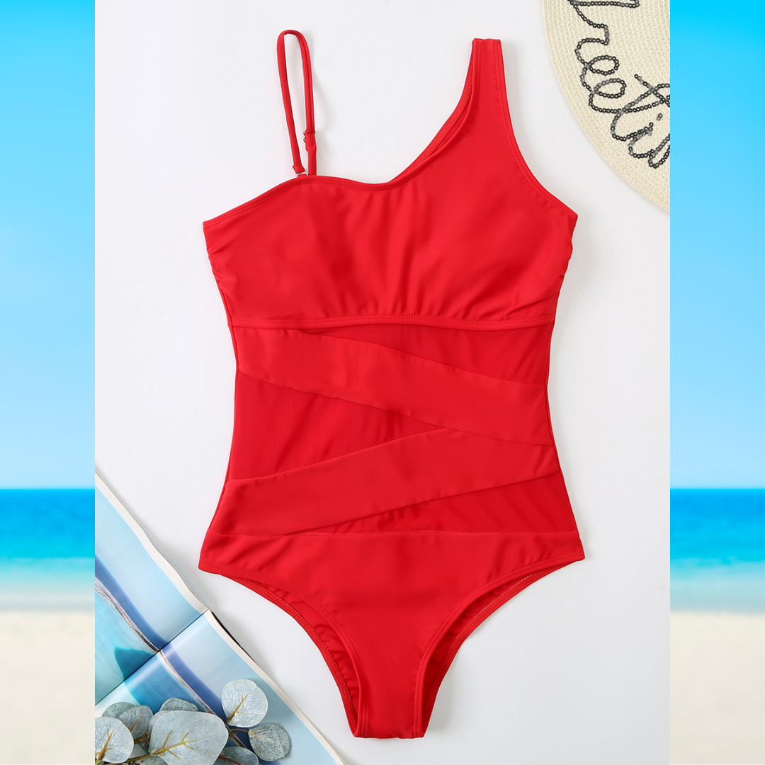 Costume Intero da Bagno con Dettagli Cut Out e Trasparenza