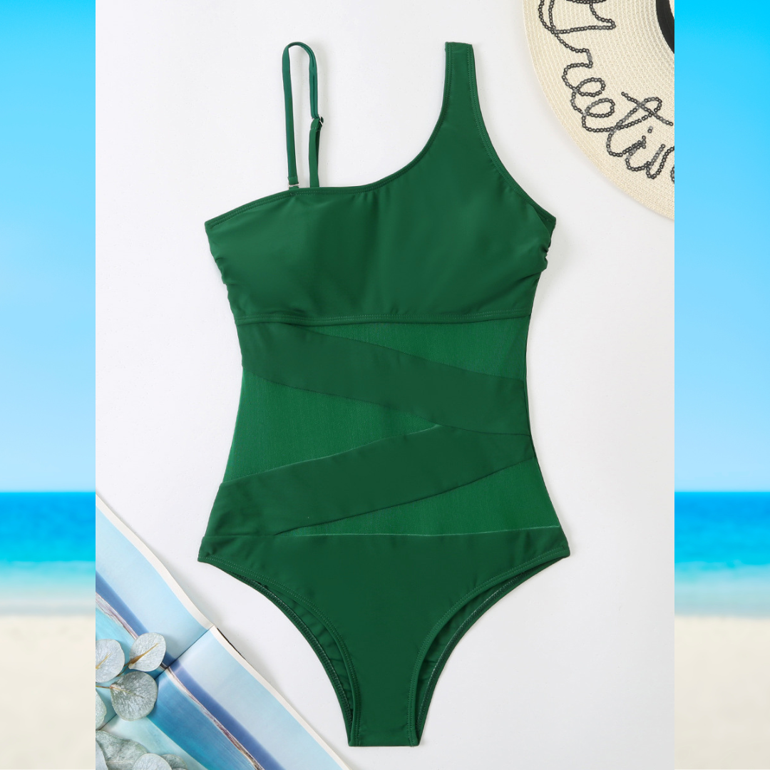 Costume Intero da Bagno con Dettagli Cut Out e Trasparenza