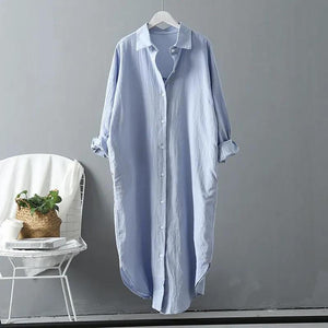 Vestito Camicia Midi Ivy Lungo in Lino