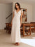 Vestito Lungo Testurizzato con Spalline a Fiocco