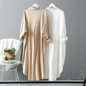 Vestito Camicia Midi Ivy Lungo in Lino