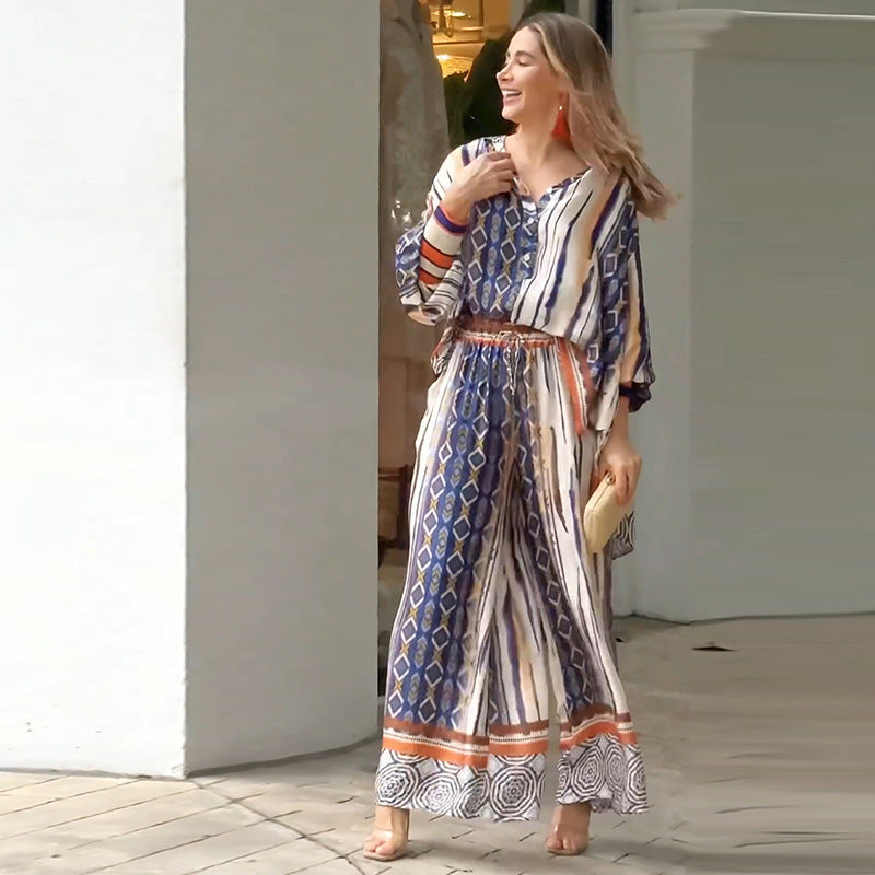 Esther - Set Camicia e Pantaloni Ampi Stile Bohemien