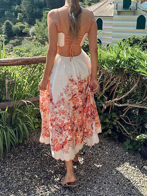 Vestito Midi Emily - Spalline Sottili e Stampa Floreale
