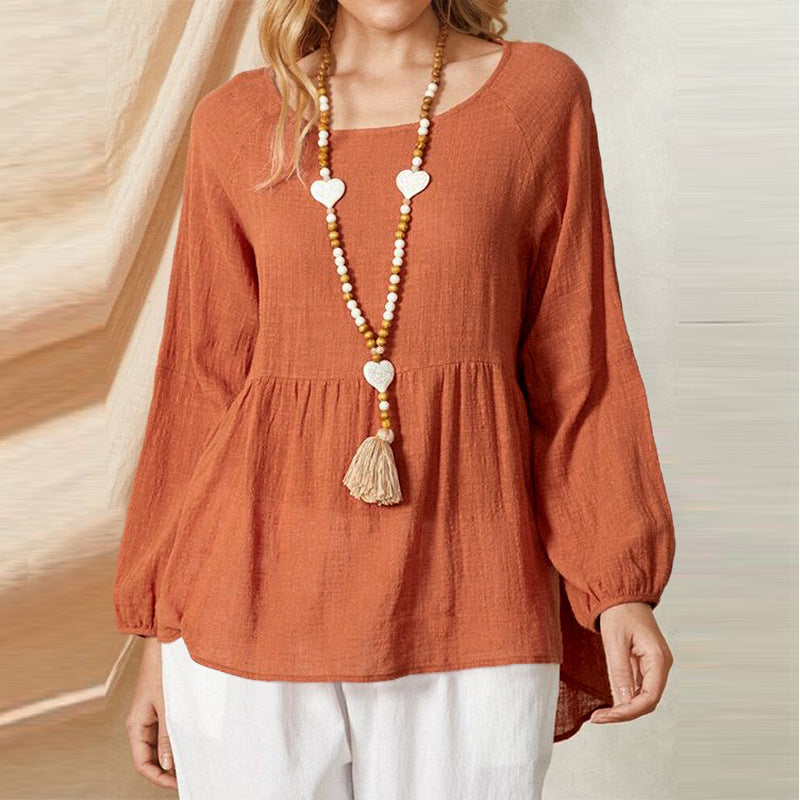 Giselle – Blusa Boho in Cotone Morbido a Maniche Lunghe