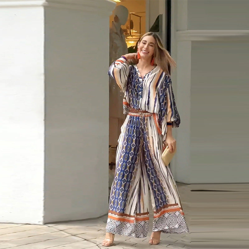 Esther - Set Camicia e Pantaloni Ampi Stile Bohemien