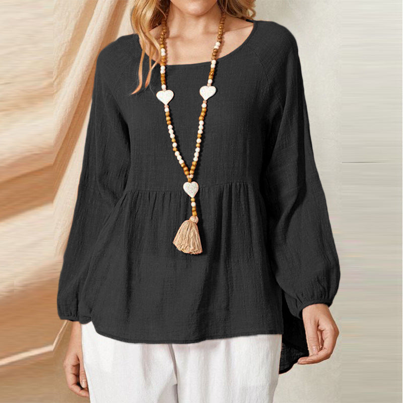 Giselle – Blusa Boho in Cotone Morbido a Maniche Lunghe