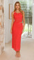 Vestito Lungo in Tulle Drappeggiato con Spalline Intrecciate