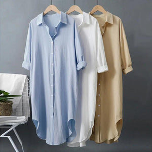 Vestito Camicia Midi Ivy Lungo in Lino