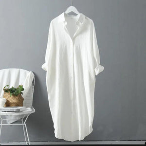Vestito Camicia Midi Ivy Lungo in Lino