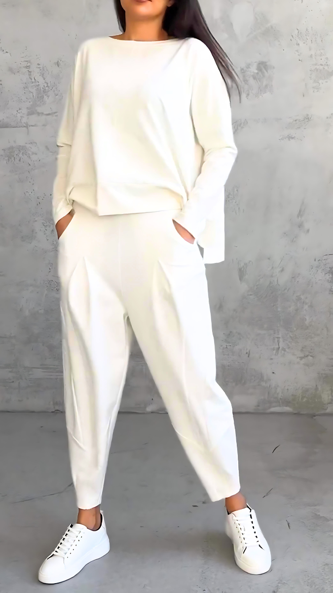 Completo Donna Elegante Casual con Blusa e Pantaloni Comodi – Aurora