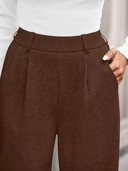 Pantaloni Donna Eleganti a Gamba Larga – Vita Alta Comoda e Stile Casual Chic – Elisa
