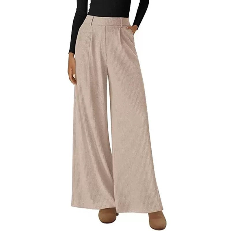 Pantaloni Donna Eleganti a Gamba Larga – Vita Alta Comoda e Stile Casual Chic – Elisa