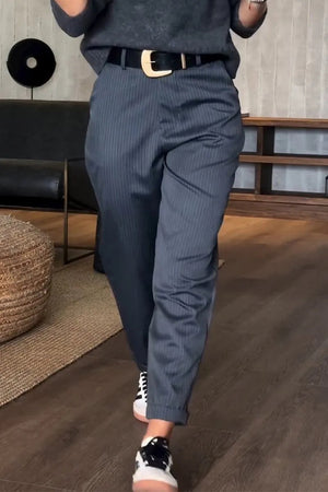 Pantaloni Donna Eleganti a Vita Alta - Linea Slanciante e Tessuto Raffinato - Martina