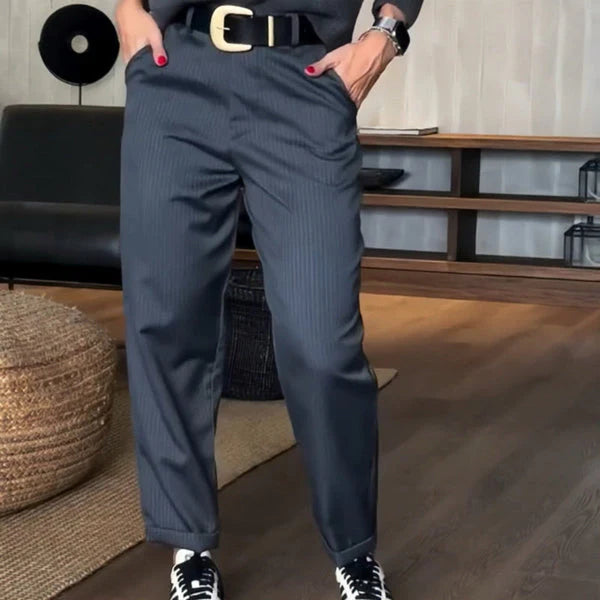 Pantaloni Donna Eleganti a Vita Alta - Linea Slanciante e Tessuto Raffinato - Martina