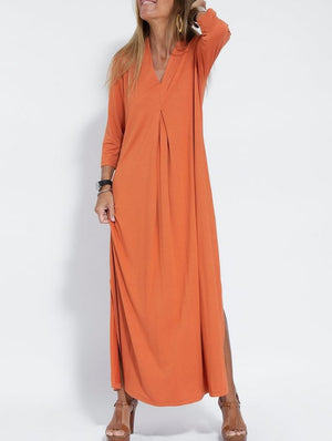 Raffaella – Abito Estivo Lungo Elegante con Scollo a V