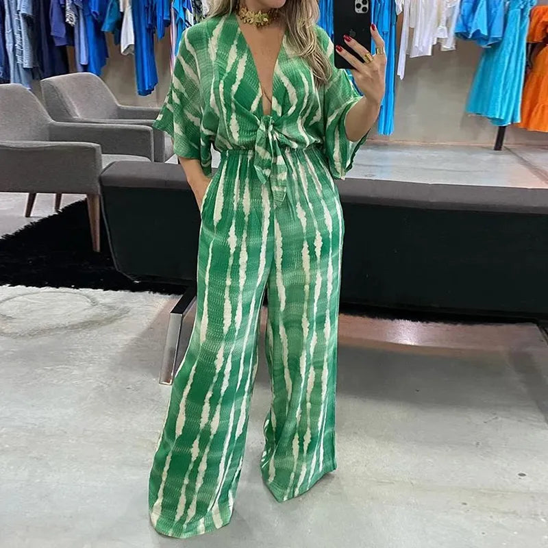 Tuta Lunga Elegante Pantaloni Ampi