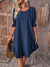 Vestito Corto con Maniche 3/4 a Volant