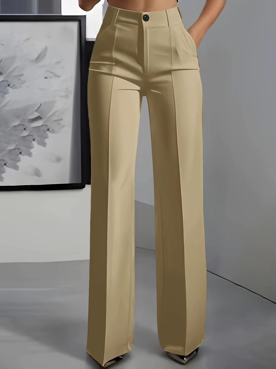 Pantaloni Eleganti Donna a Vita Alta e Gamba Larga – Comfort Sartoriale e Silhouette Slanciata – Claudia