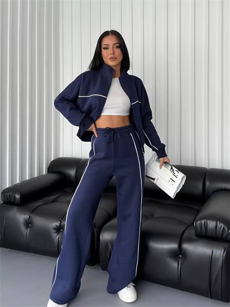 Completo Donna Sportivo con Felpa con Zip e Pantaloni a Gamba Larga – Comfort e Stile Athleisure – Chiara