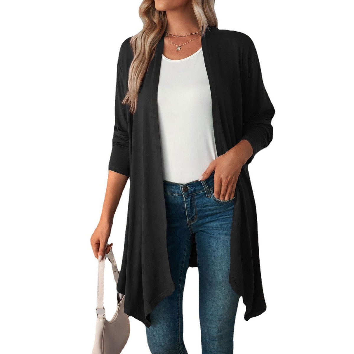 Cardigan Donna Lungo Elegante Elena – Leggero e Fluido per Look Versatili
